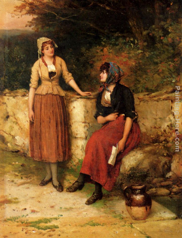 Sisterly Advice painting - William Oliver Sisterly Advice art painting